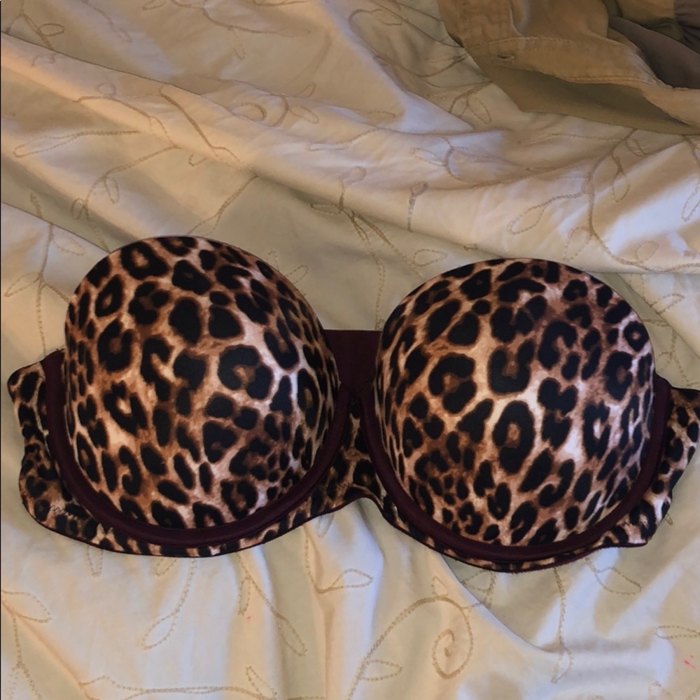 Victoria Secret PINK strapless animal print bra